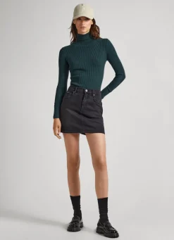 Mulher Pepe Jeans Malhas>Camisola De Gola Alta Canelada