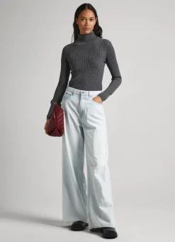 Mulher Pepe Jeans Malhas>Camisola De Gola Alta Canelada