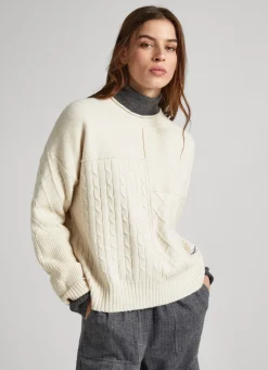 Mulher Pepe Jeans Malhas E Cardigans>Camisola De Patchwork