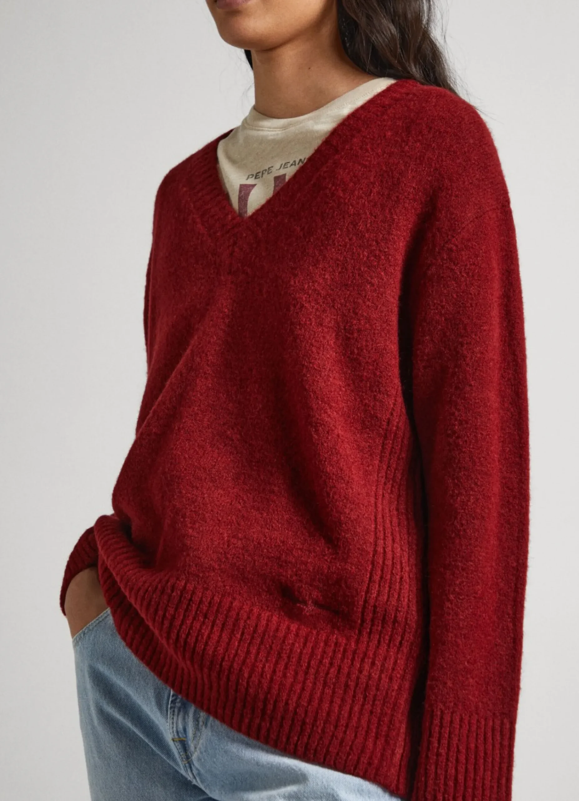 Mulher Pepe Jeans Malhas E Cardigans>Camisola Decote V