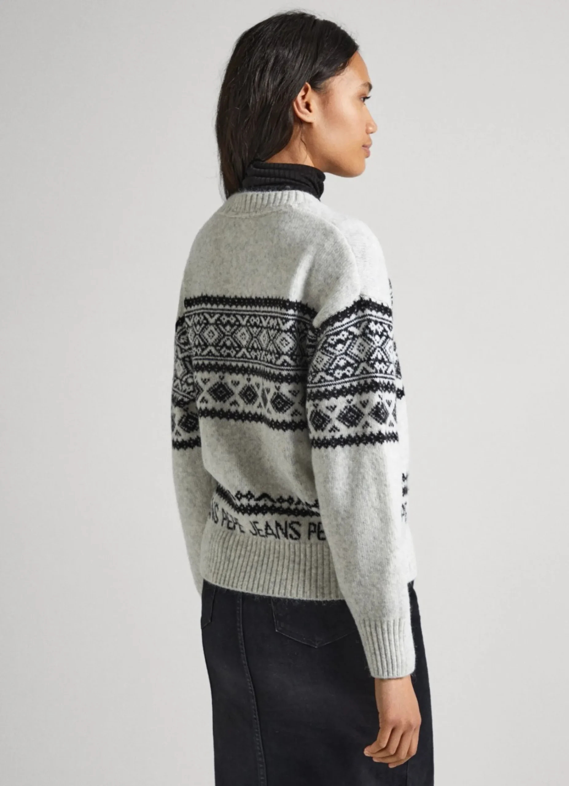 Mulher Pepe Jeans Malhas>Camisola Jacquard De Gola Redonda