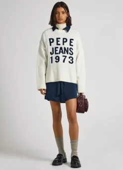 Mulher Pepe Jeans Malhas E Cardigans>Camisola Logo Estampado