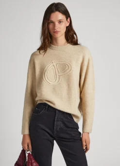 Mulher Pepe Jeans Malhas E Cardigans>Camisola Logo Estampado