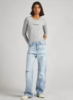 Mulher Pepe Jeans T-Shirts>Camisola Manga Comprida De Algodao