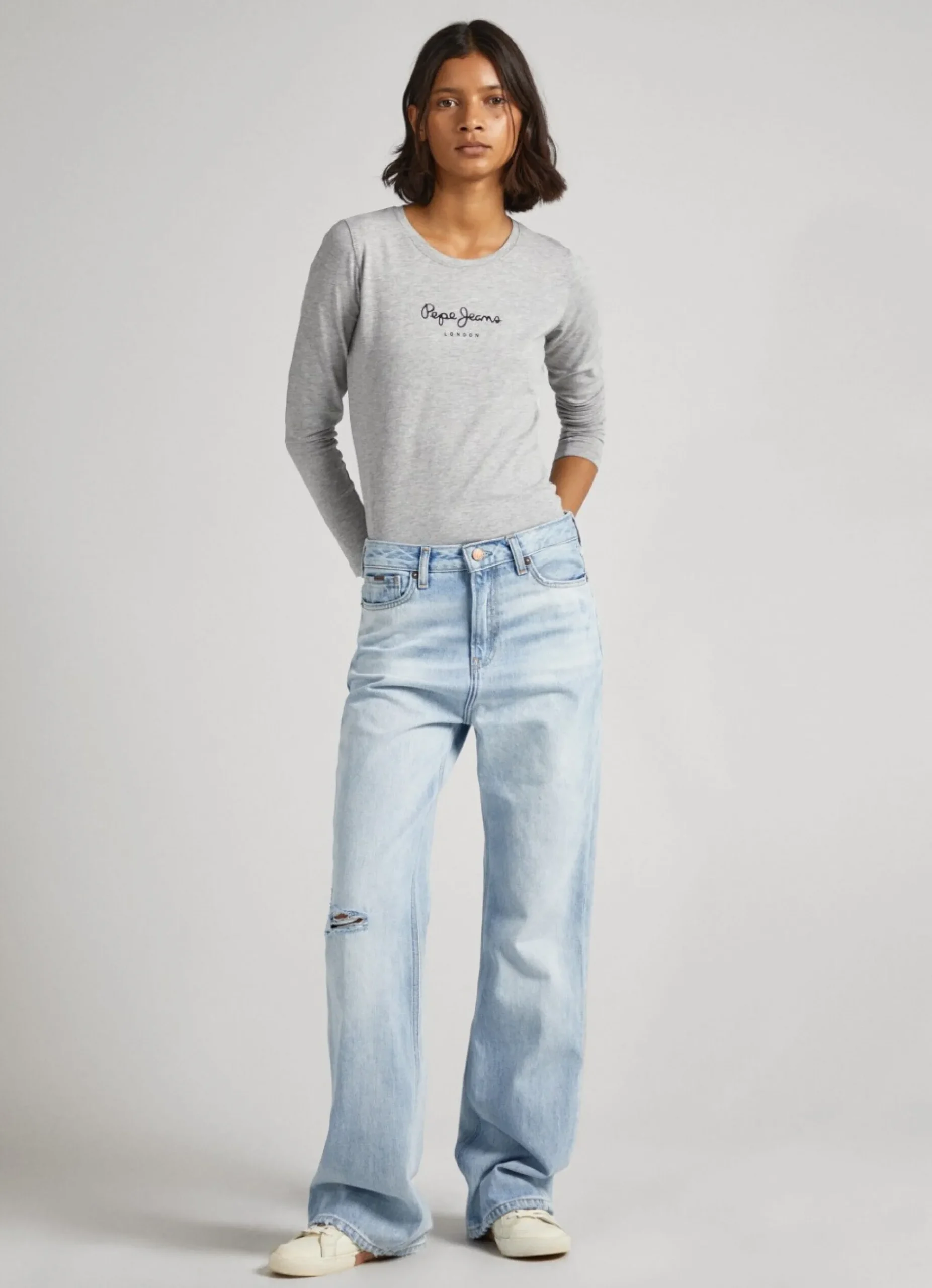 Mulher Pepe Jeans T-Shirts>Camisola Manga Comprida De Algodao