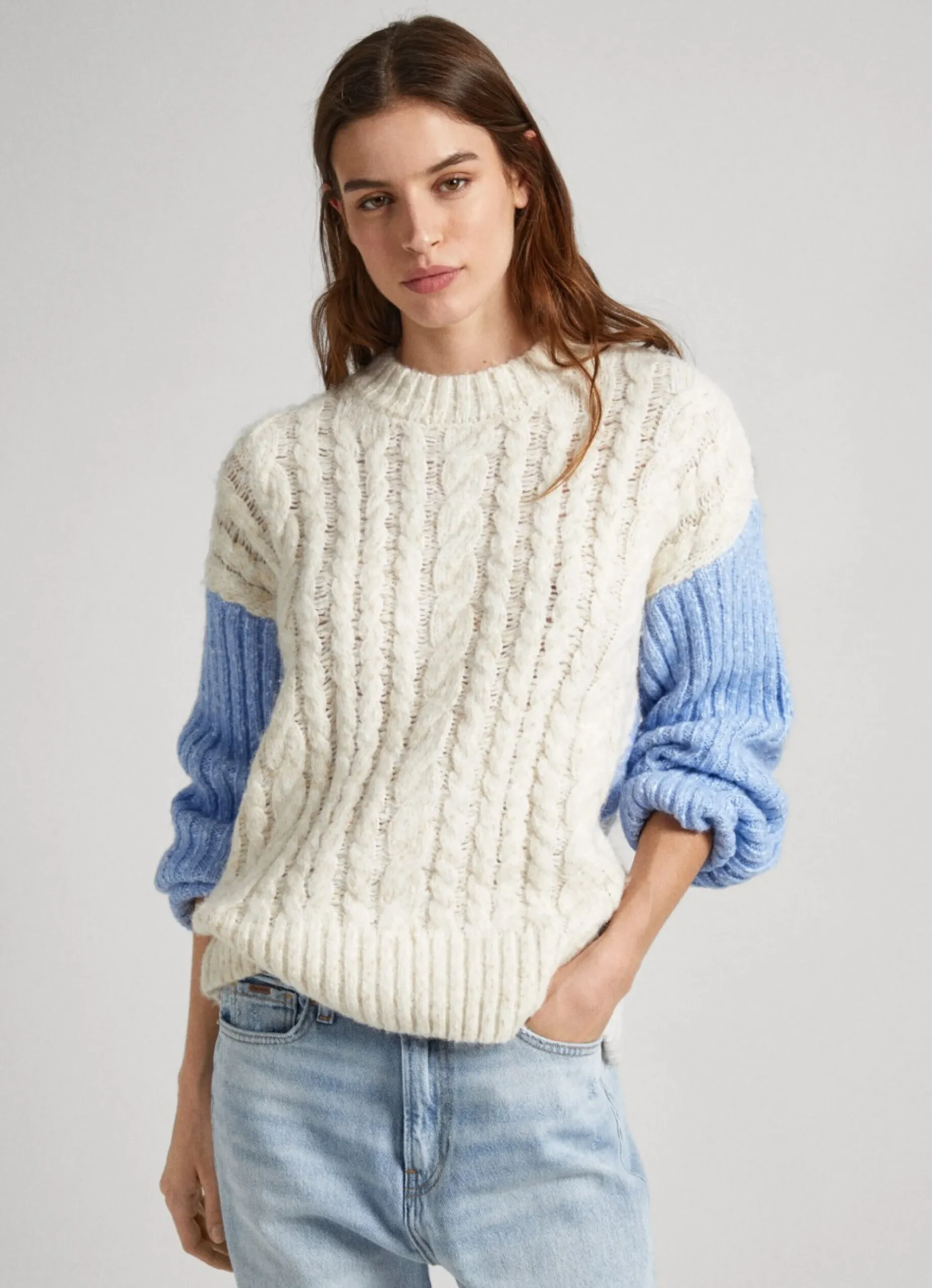Mulher Pepe Jeans Malhas E Cardigans>Camisola Mangas Contrastantes