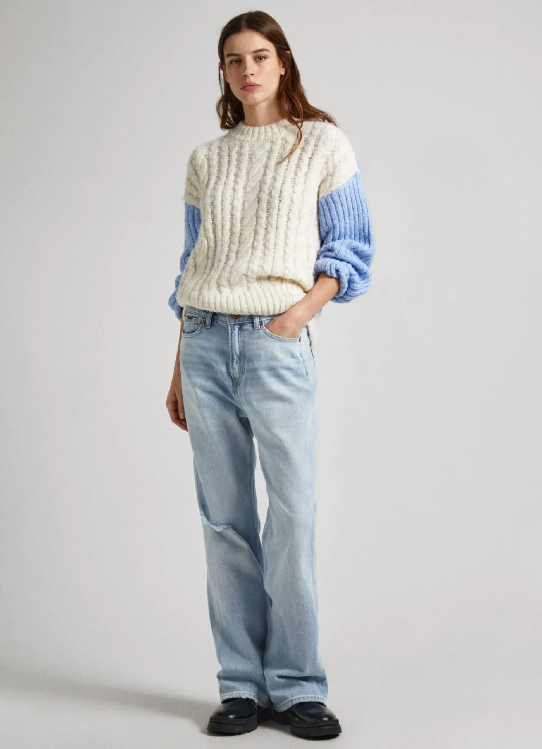 Mulher Pepe Jeans Malhas E Cardigans>Camisola Mangas Contrastantes