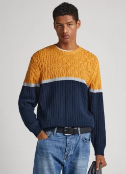 Homem Pepe Jeans Malhas>Camisola Tecidos Combinados