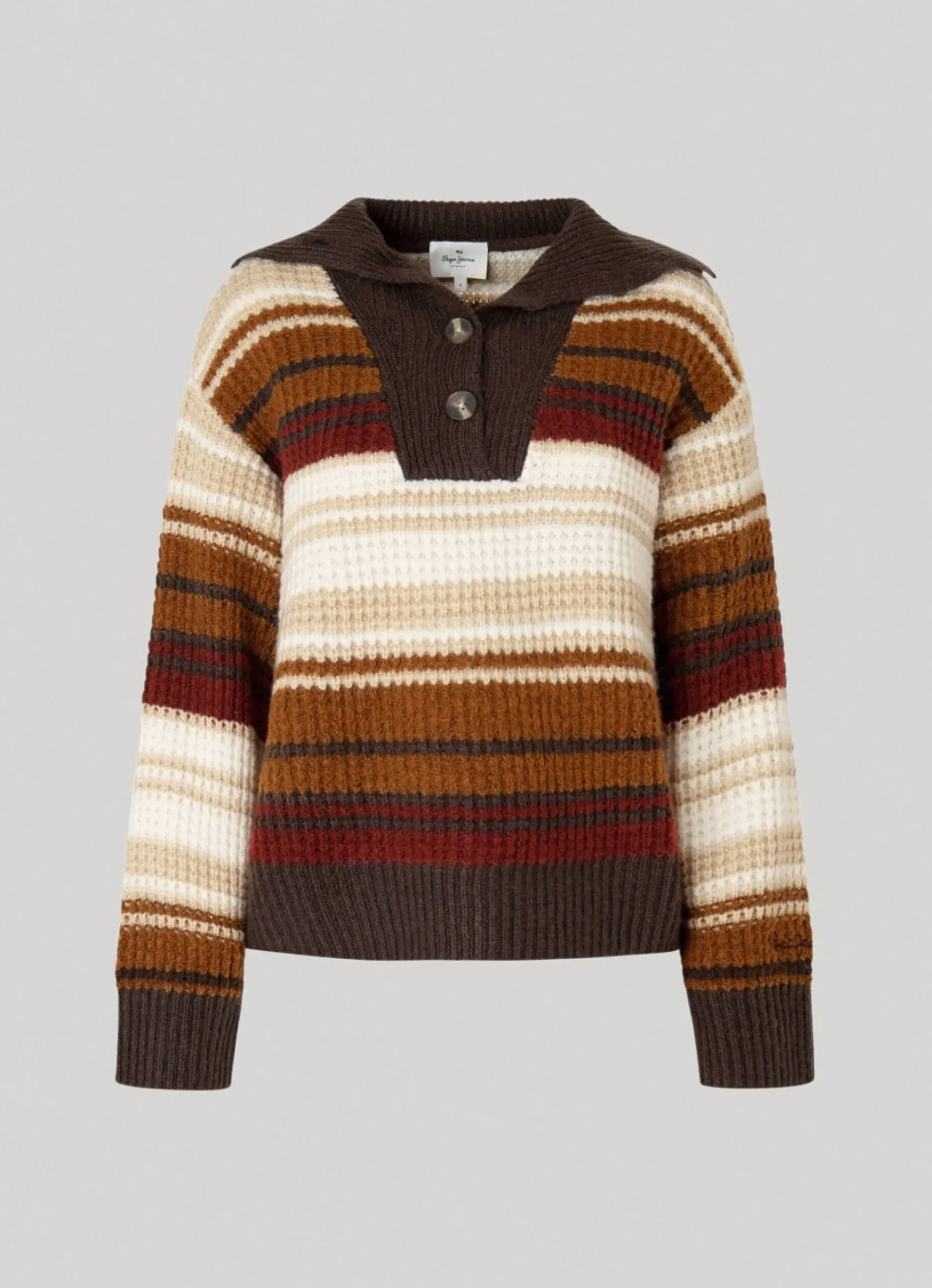 Mulher Pepe Jeans Malhas E Cardigans>Camisola Tipo Polo As Riscas
