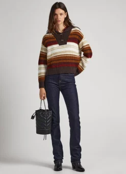 Mulher Pepe Jeans Malhas>Camisola Tipo Polo As Riscas