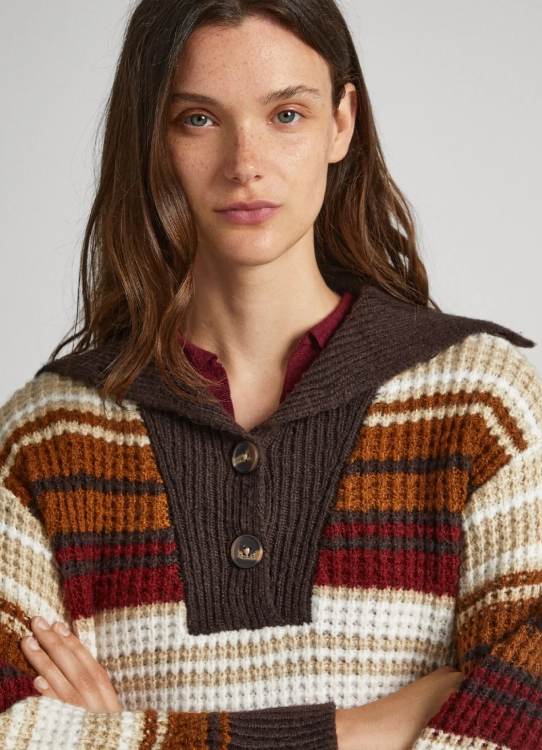Mulher Pepe Jeans Malhas>Camisola Tipo Polo As Riscas