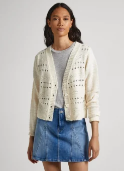 Mulher Pepe Jeans Malhas E Cardigans>Cardigan Com Detalhes Abertos