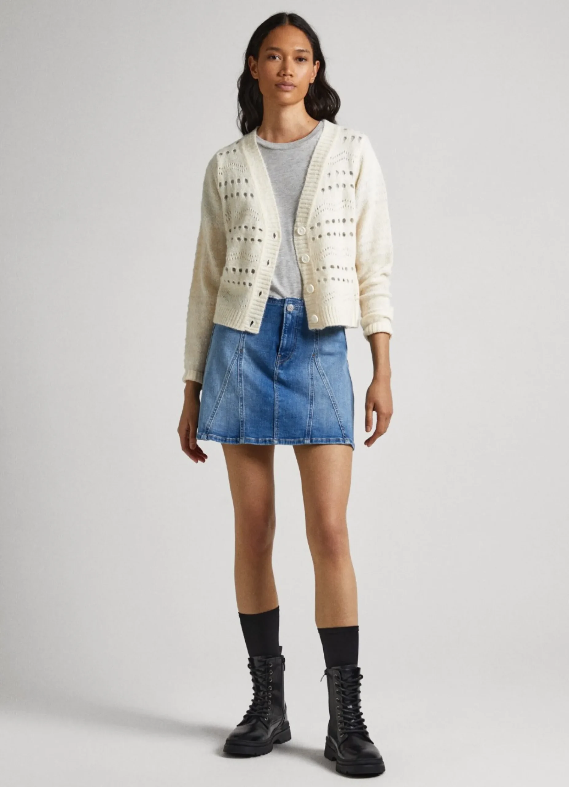 Mulher Pepe Jeans Malhas E Cardigans>Cardigan Com Detalhes Abertos