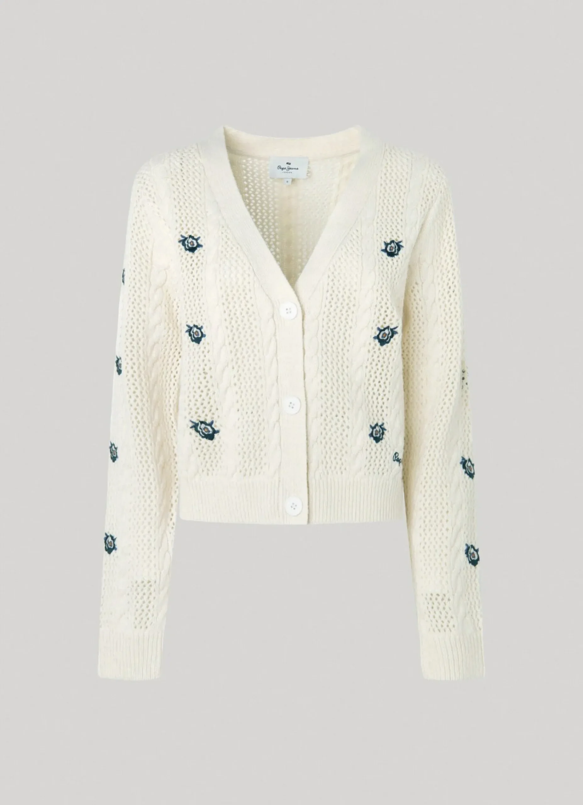 Mulher Pepe Jeans Malhas>Cardigan Com Detalhes Abertos