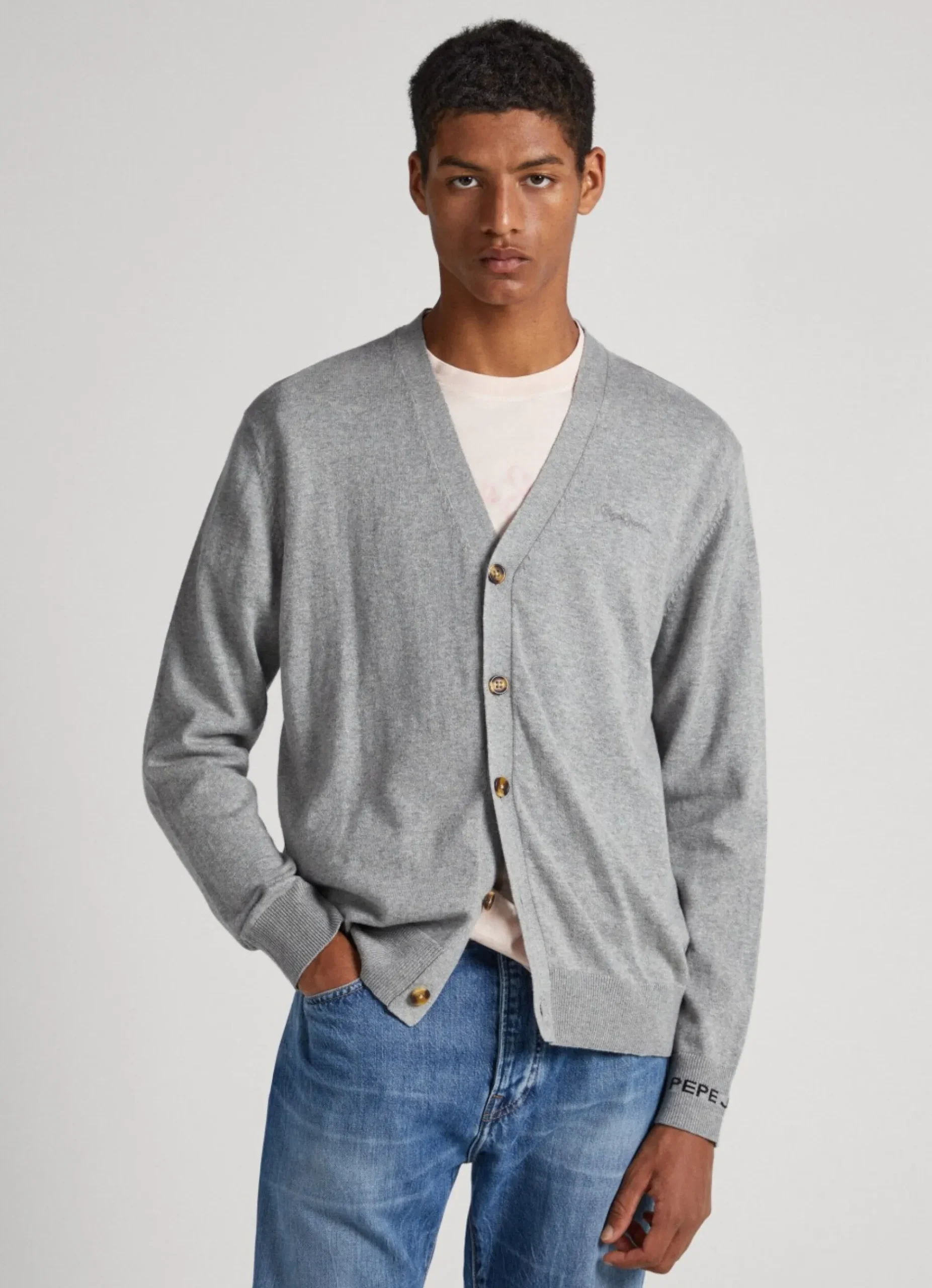Homem Pepe Jeans Malhas>Cardigan Com Logo Bordado