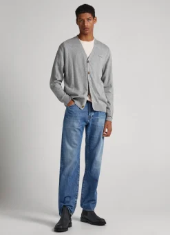 Homem Pepe Jeans Malhas>Cardigan Com Logo Bordado