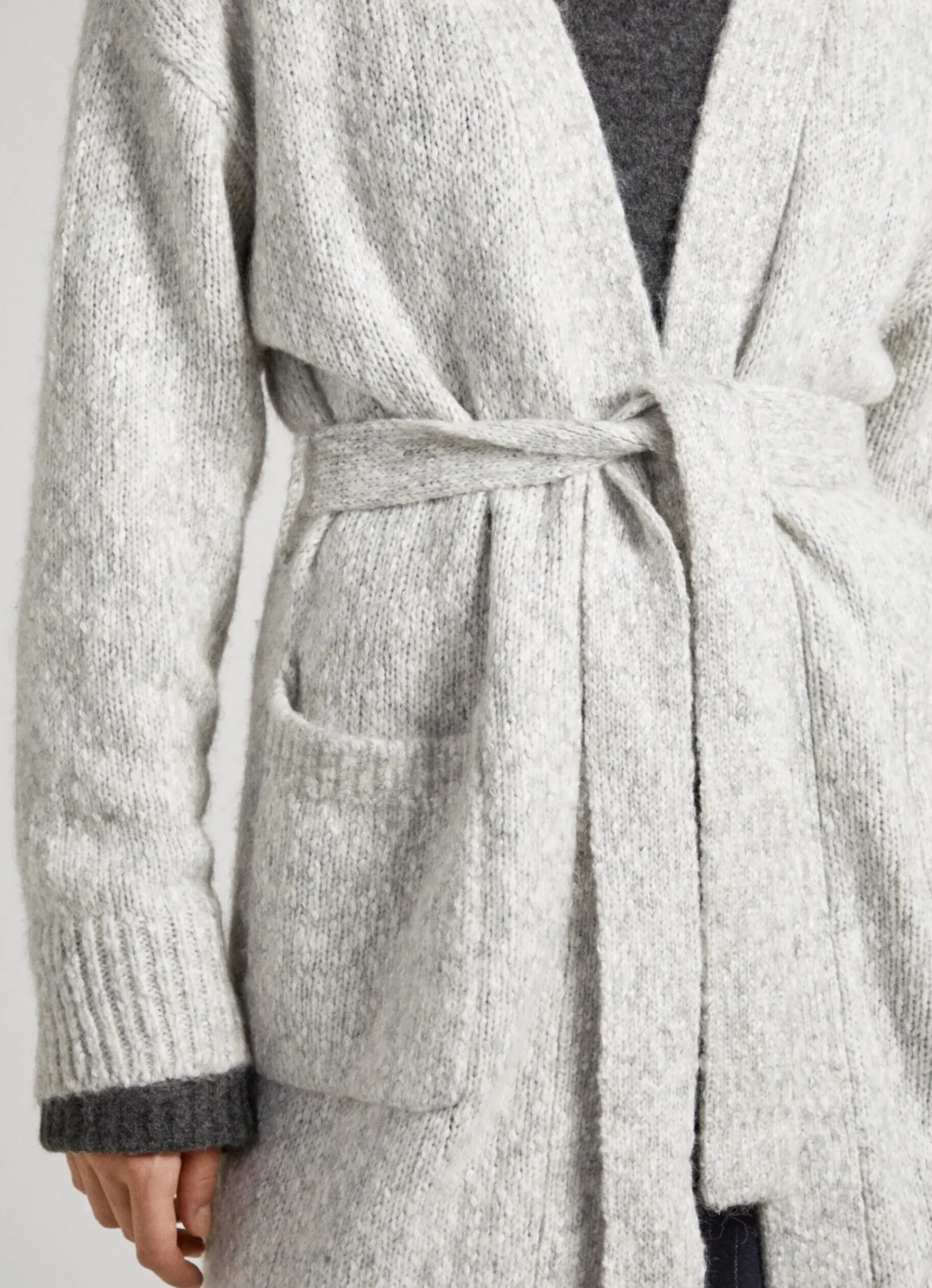 Mulher Pepe Jeans Malhas E Cardigans>Cardigan Comprido Com Cinto