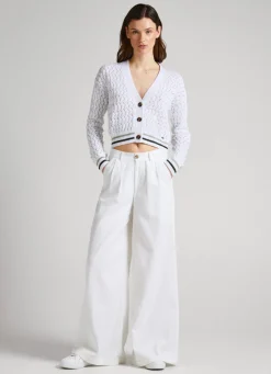 Mulher Pepe Jeans Malhas E Cardigans>Cardigan Openwork Diamonds