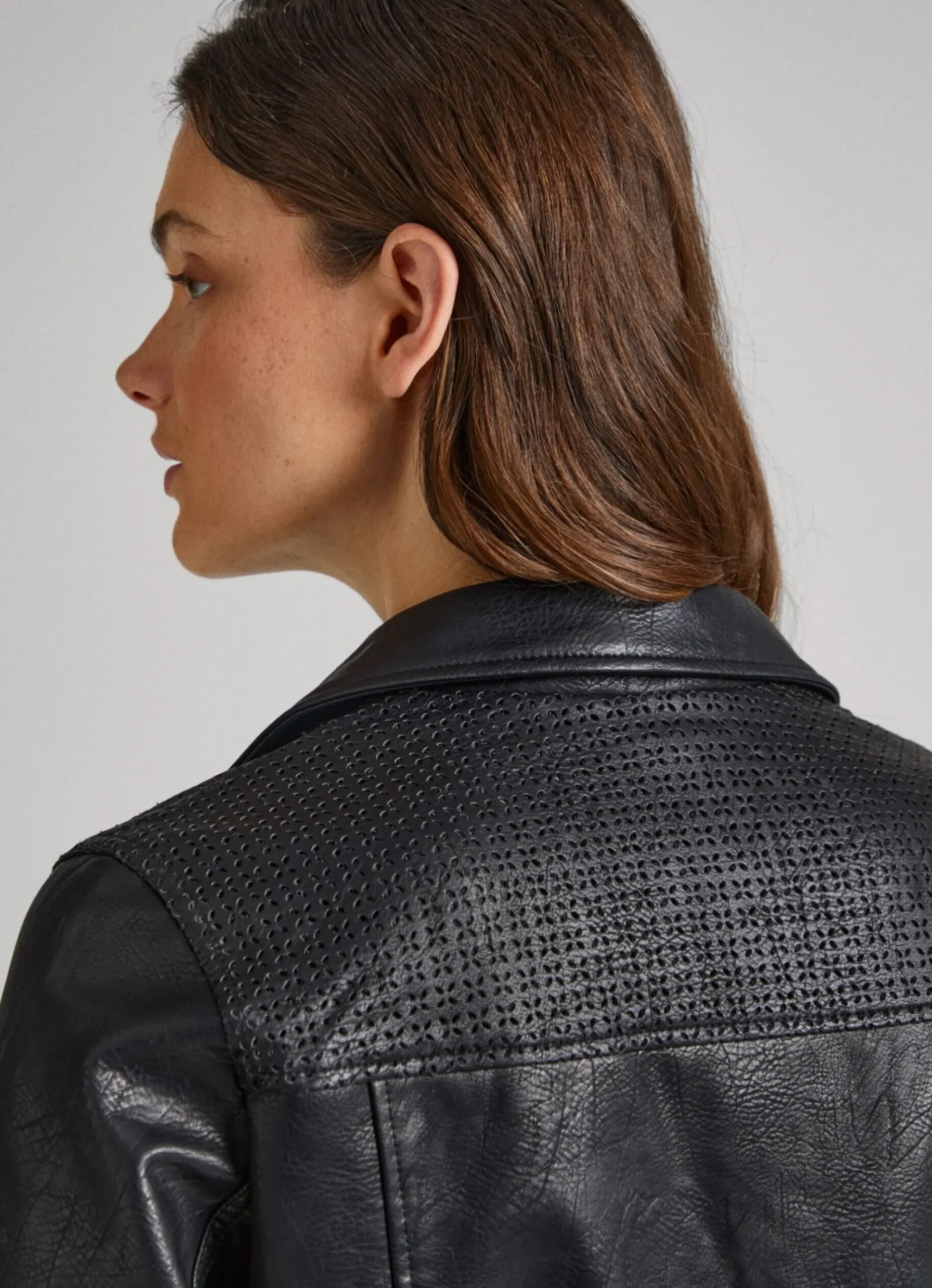 Mulher Pepe Jeans Casaco E Jaquetas>Casaco Biker Com Detalhes Abertos
