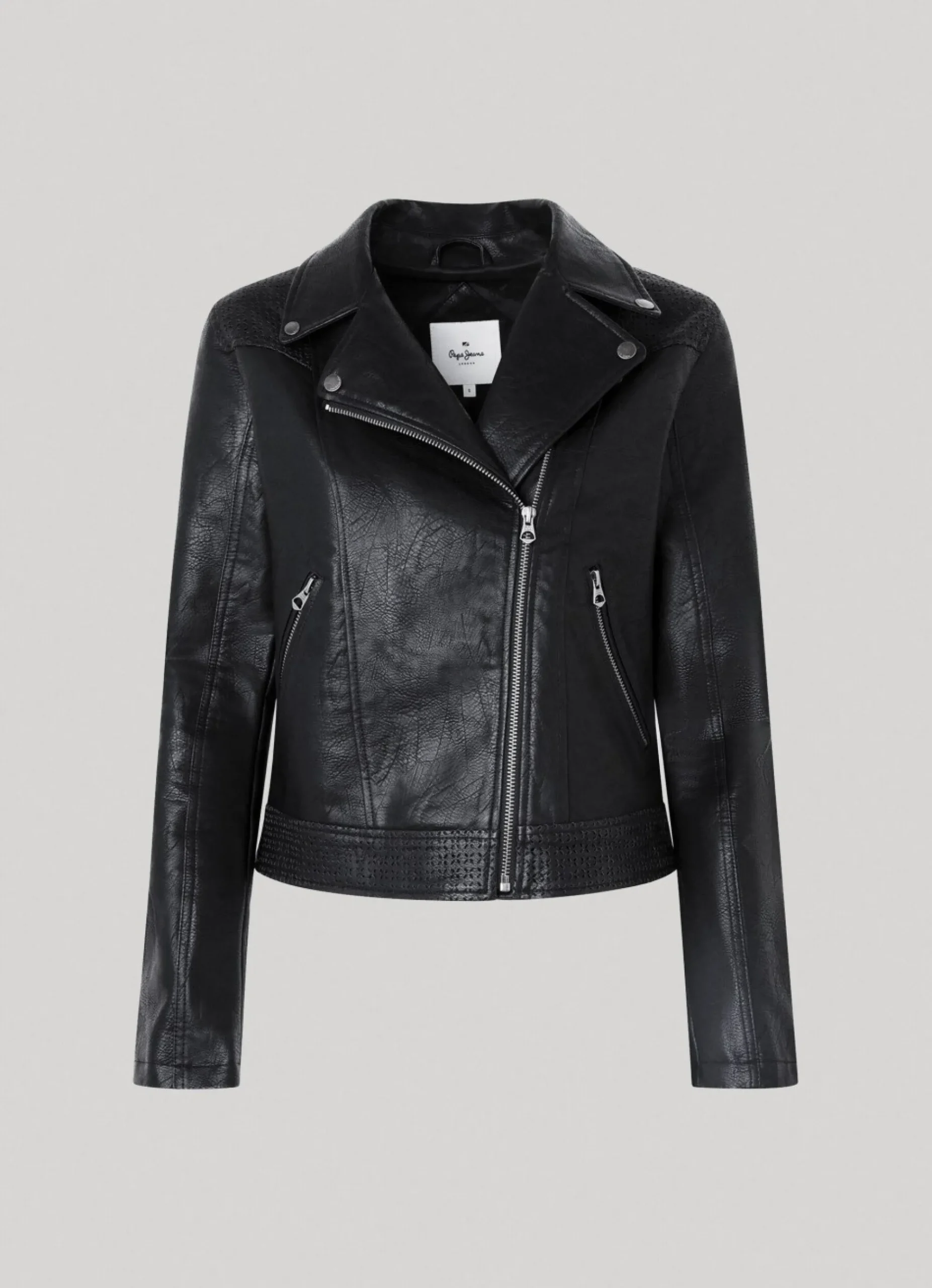 Mulher Pepe Jeans Casaco E Jaquetas>Casaco Biker Com Detalhes Abertos