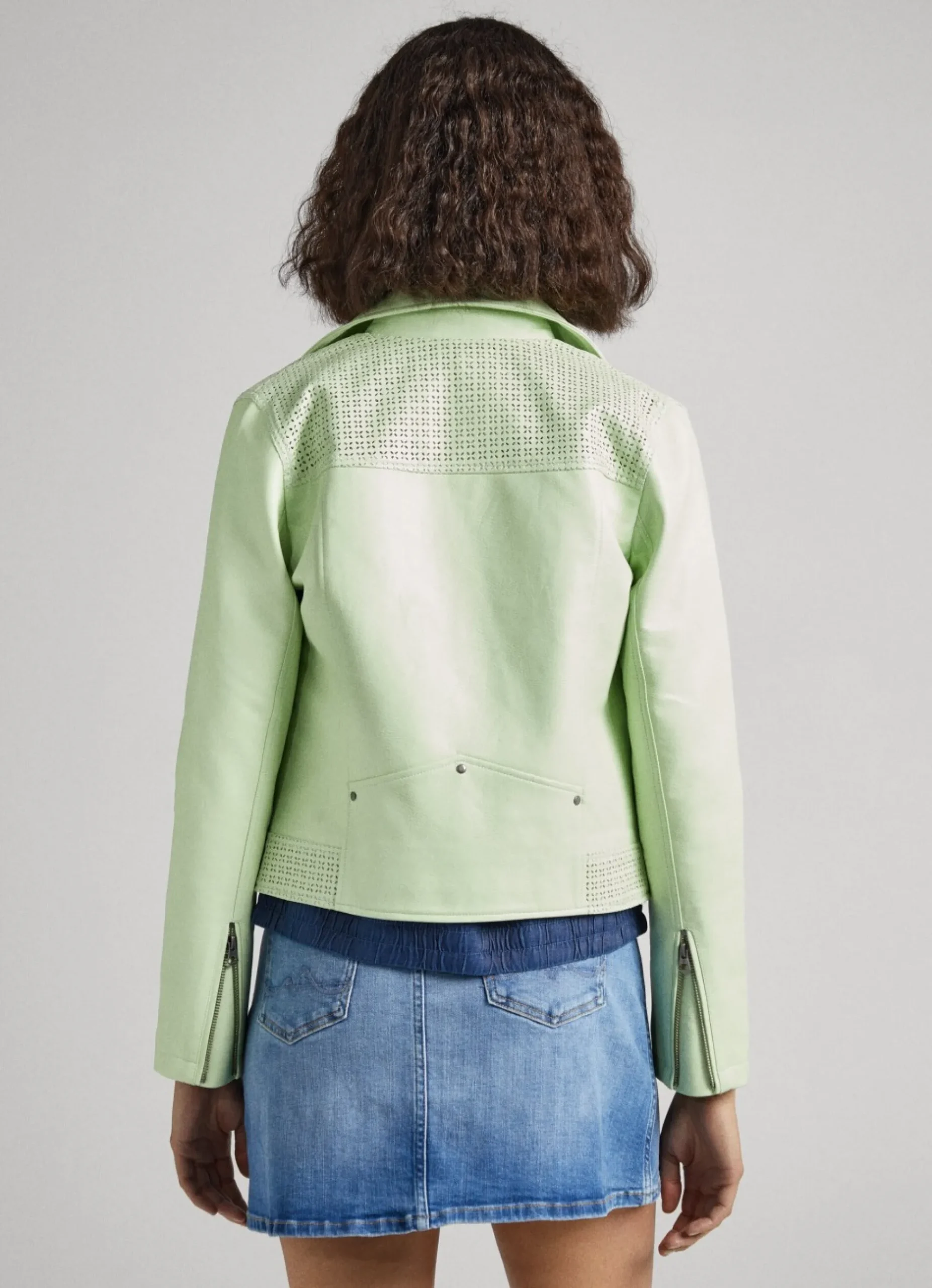 Mulher Pepe Jeans Casaco E Jaquetas>Casaco Biker Com Detalhes Abertos