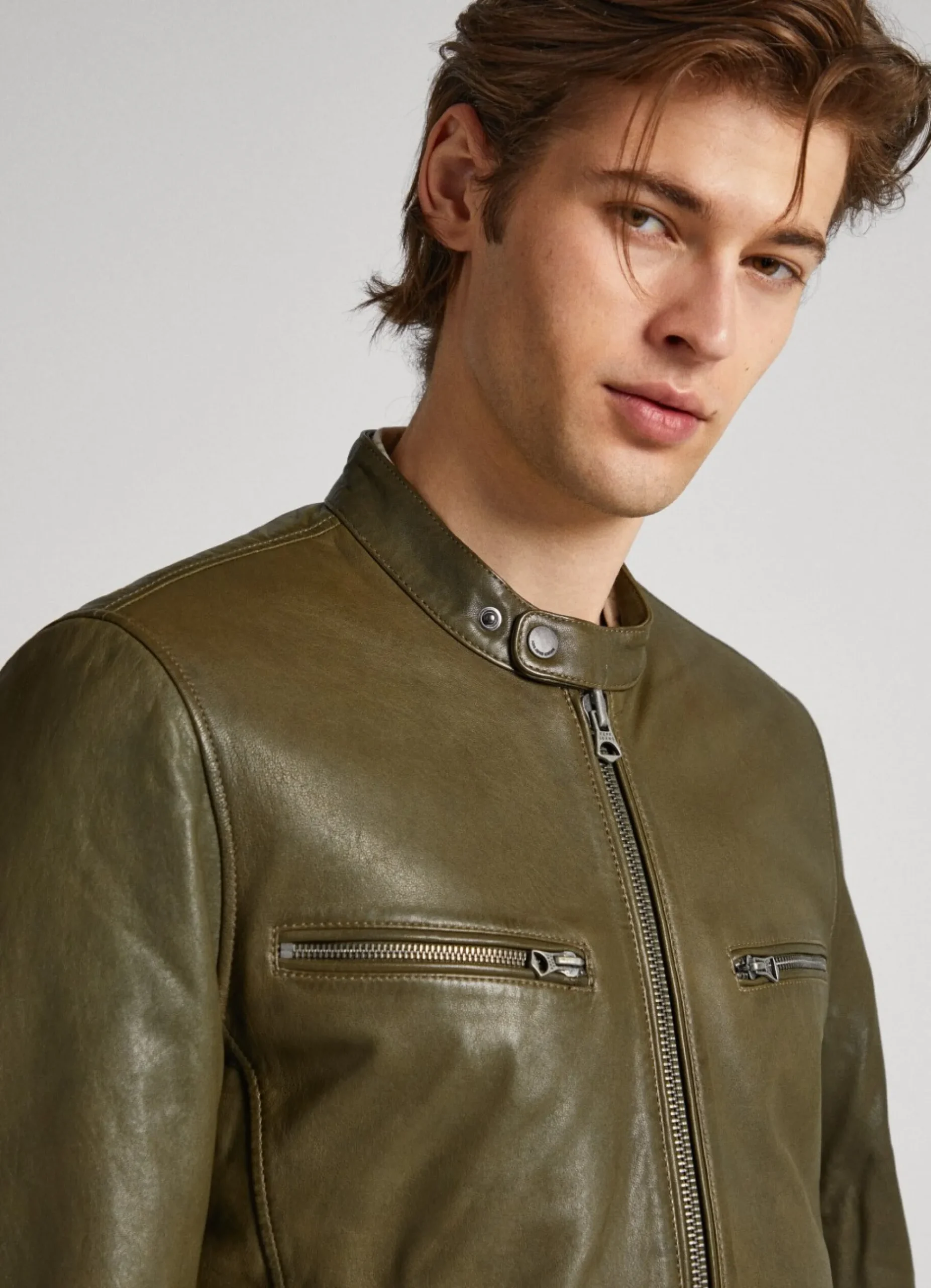 Homem Pepe Jeans Casaco E Jaquetas>Casaco Biker De Couro De Couro