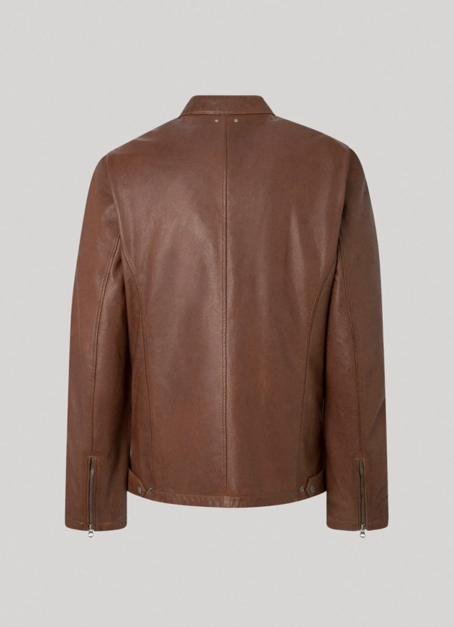 Homem Pepe Jeans Casaco E Jaquetas>Casaco Biker De Couro De Couro