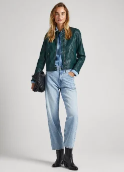 Mulher Pepe Jeans Casaco E Jaquetas>Casaco Biker Ombros Acolchoados