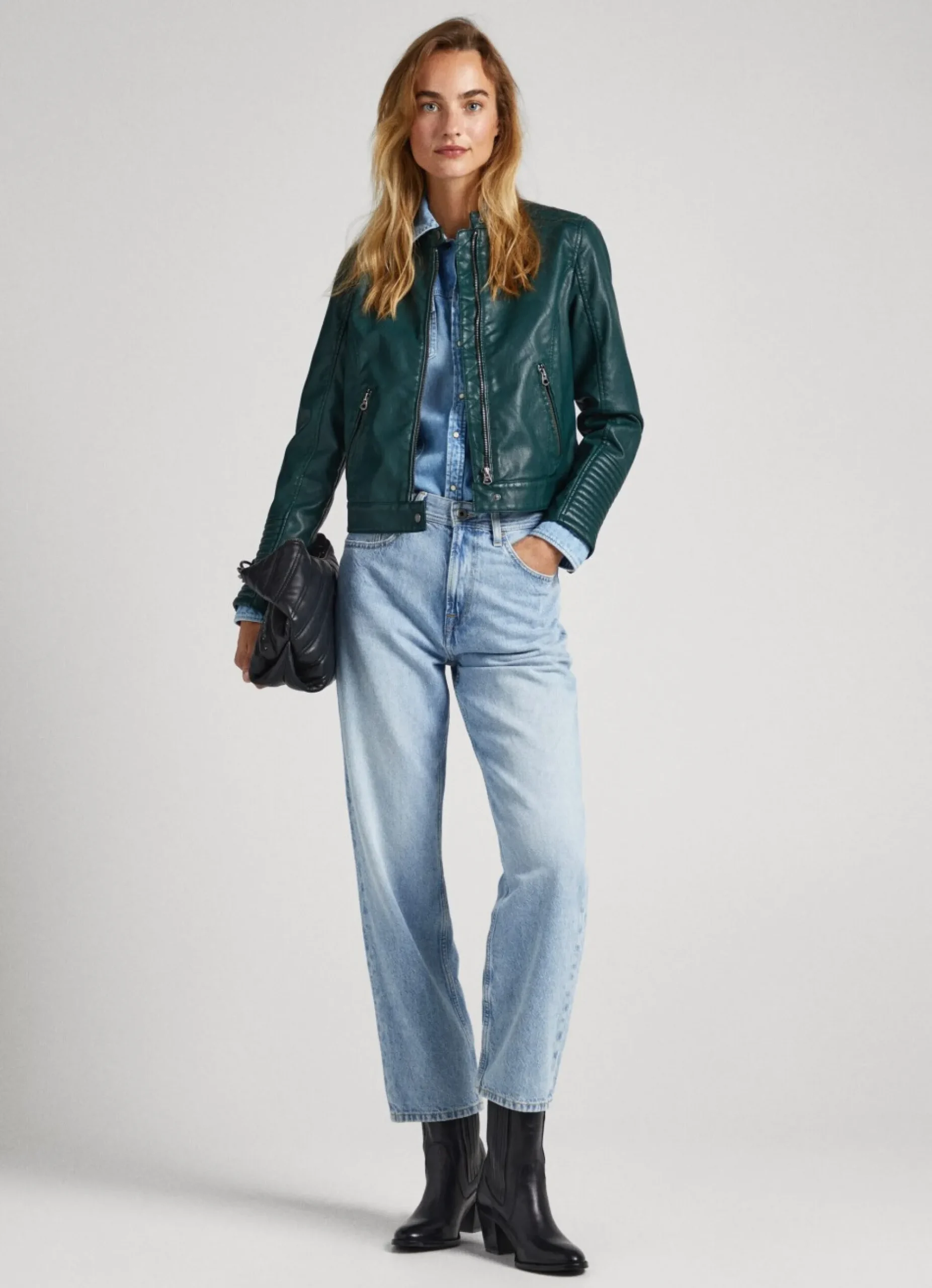 Mulher Pepe Jeans Casaco E Jaquetas>Casaco Biker Ombros Acolchoados