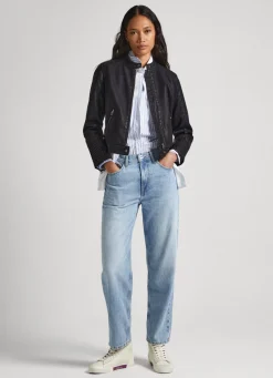 Mulher Pepe Jeans Casaco E Jaquetas>Casaco Biker Ombros Acolchoados