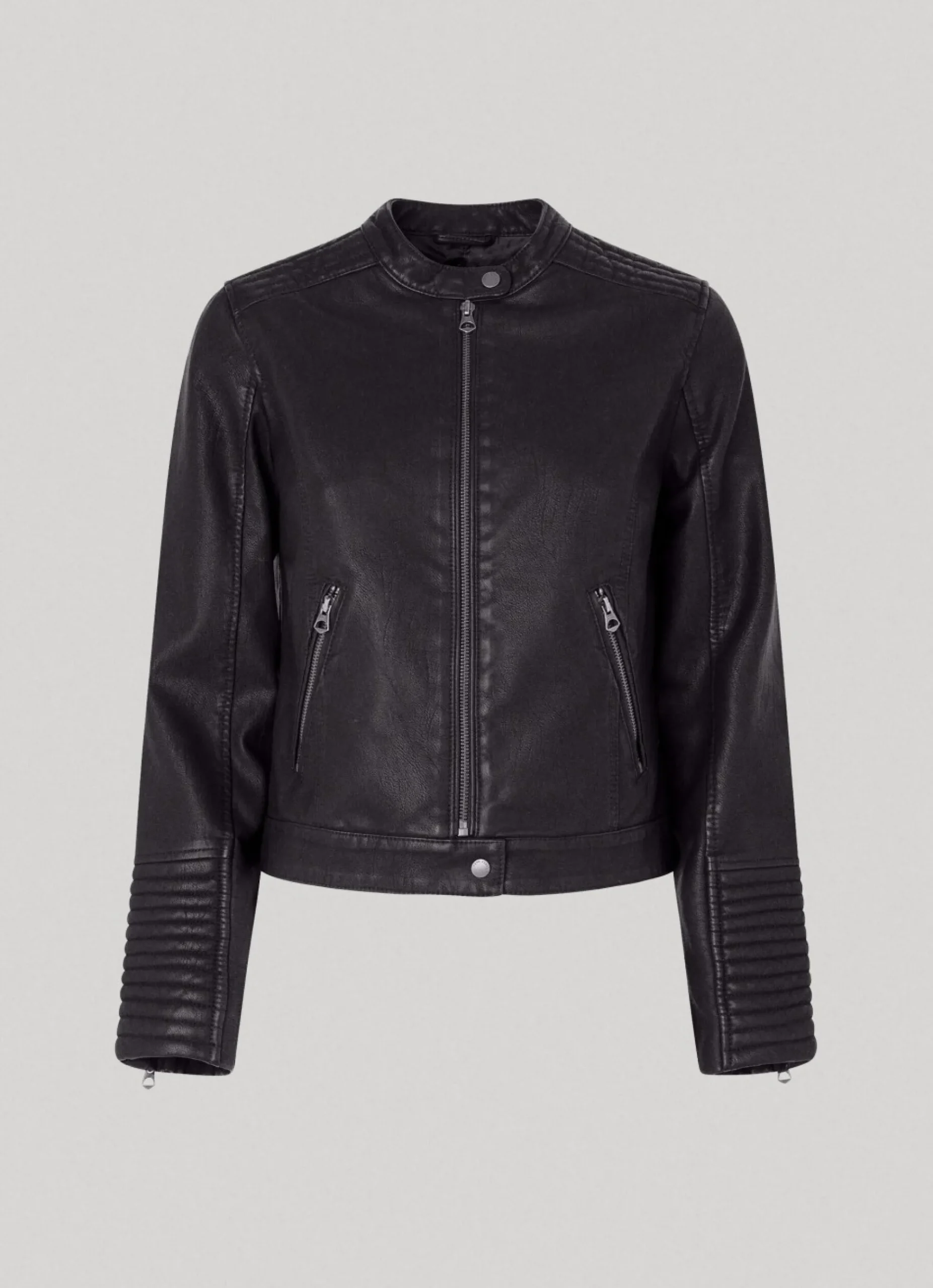Mulher Pepe Jeans Casaco E Jaquetas>Casaco Biker Ombros Acolchoados