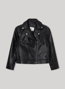 Rapariga Pepe Jeans Casaco E Jaquetas>Casaco Biker Tecido Texturizado