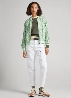 Mulher Pepe Jeans Malhas E Cardigans>Casaco Bomber Com Padrao Floral