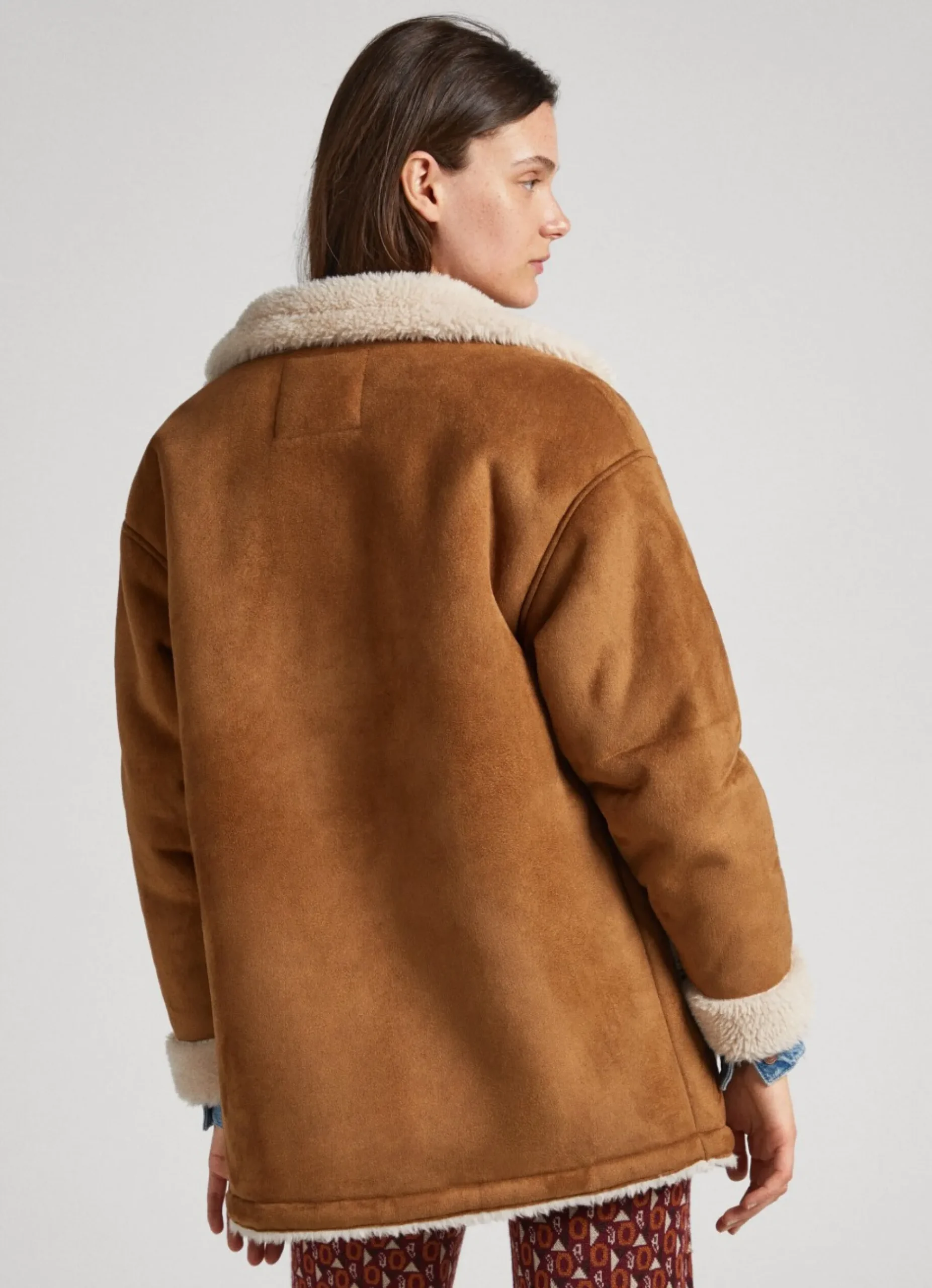 Mulher Pepe Jeans Casaco E Jaquetas>Casaco Camurca Com Forro Borrego