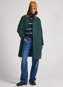 Mulher Pepe Jeans Casaco E Jaquetas>Casaco Comprido Gola De Veludo