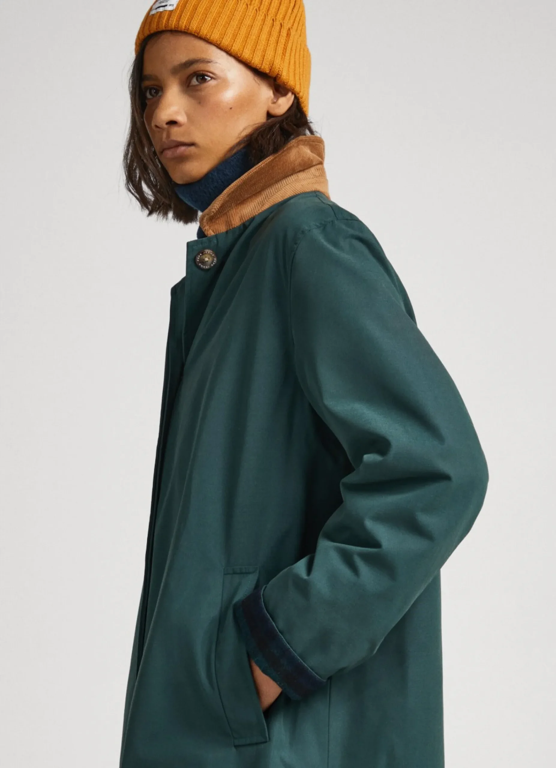 Mulher Pepe Jeans Casaco E Jaquetas>Casaco Comprido Gola De Veludo