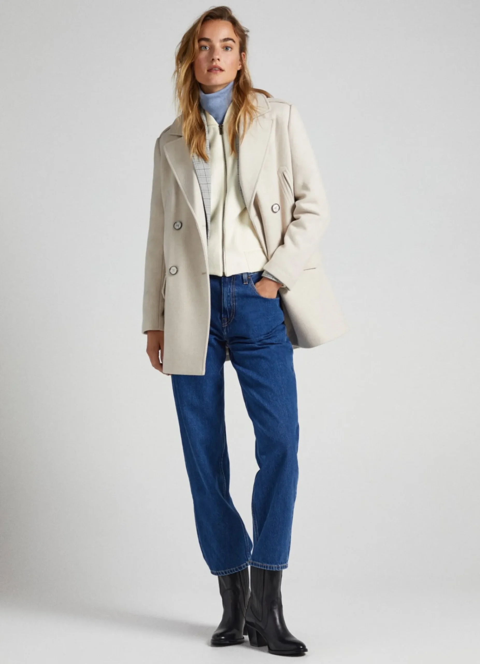 Mulher Pepe Jeans Casaco E Jaquetas>Casaco De La Com Abotoadura Dupla