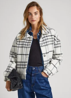 Mulher Pepe Jeans Casaco E Jaquetas>Casaco De La Com Padrao Xadrez