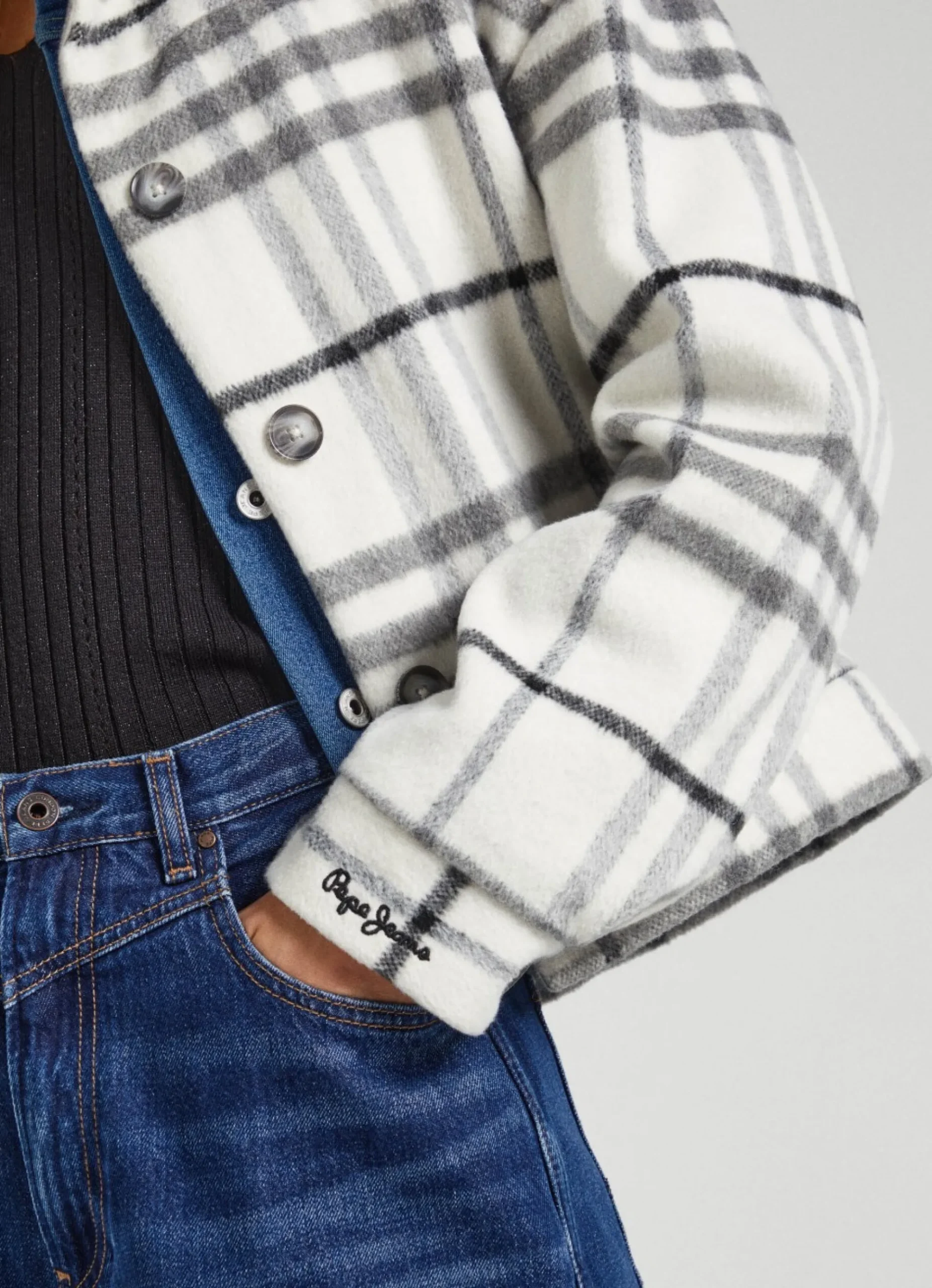 Mulher Pepe Jeans Casaco E Jaquetas>Casaco De La Com Padrao Xadrez