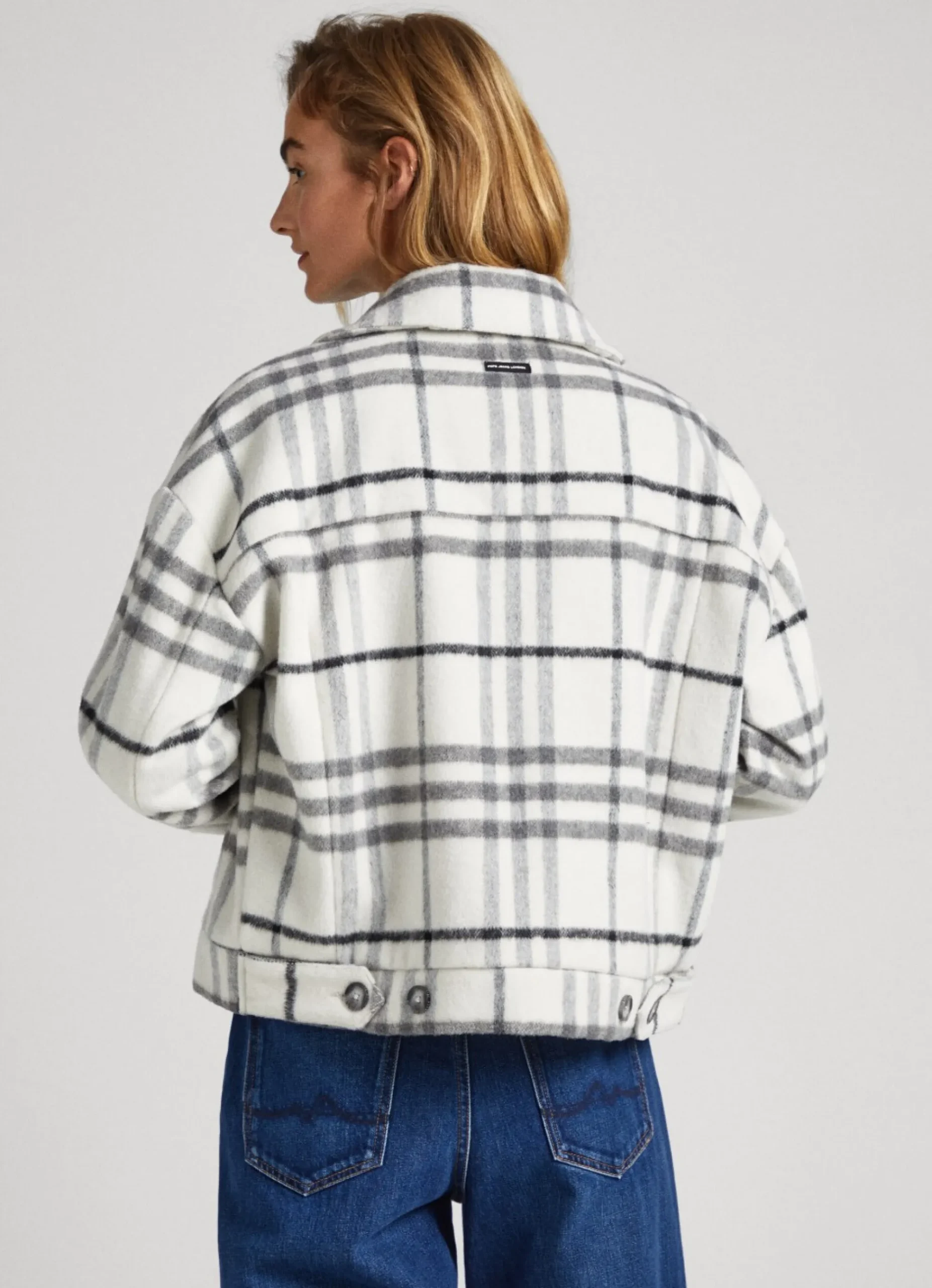 Mulher Pepe Jeans Casaco E Jaquetas>Casaco De La Com Padrao Xadrez