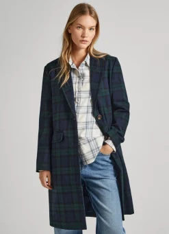 Mulher Pepe Jeans Casaco E Jaquetas>Casaco De La Xadrez Escoces
