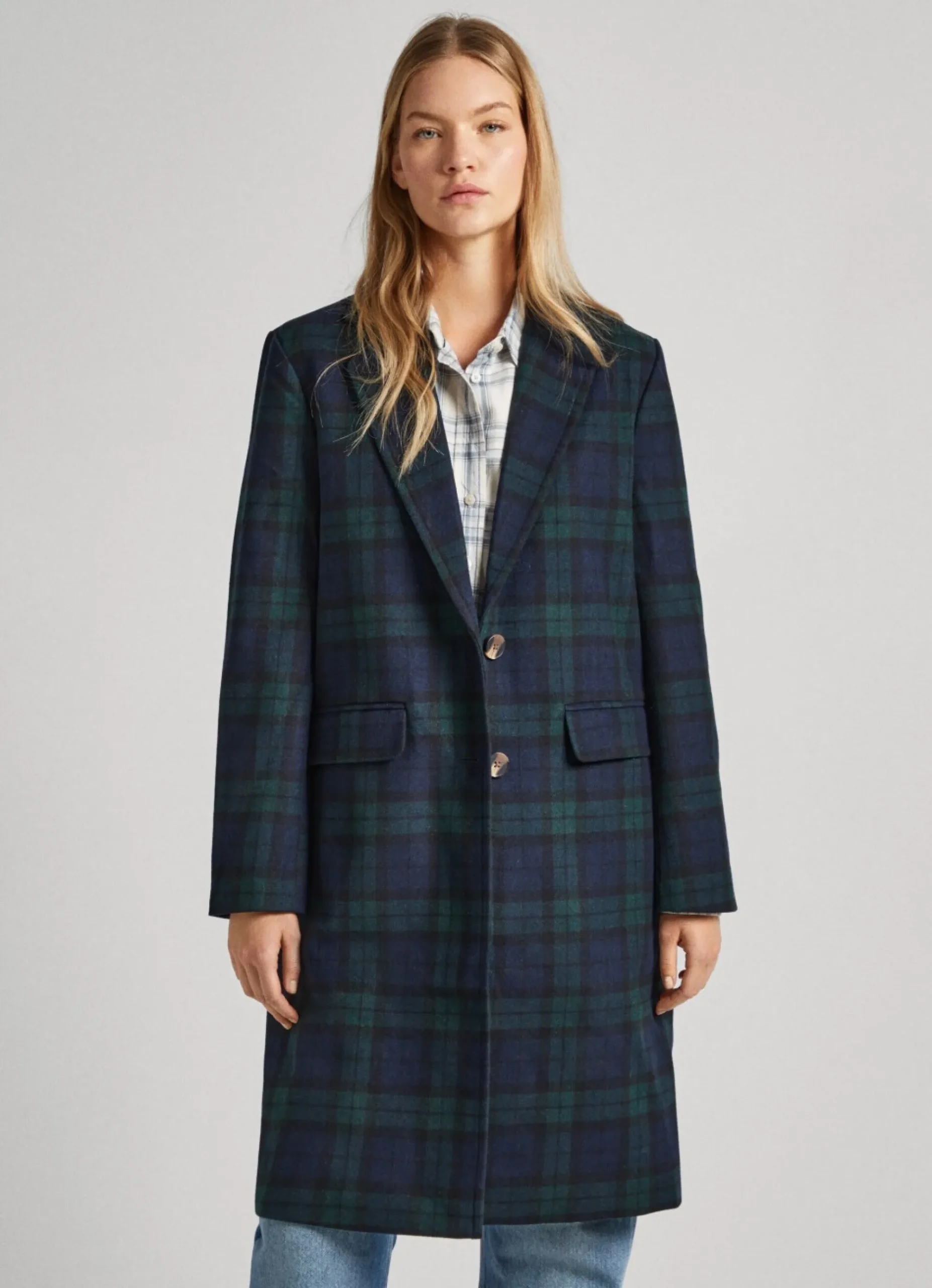 Mulher Pepe Jeans Casaco E Jaquetas>Casaco De La Xadrez Escoces