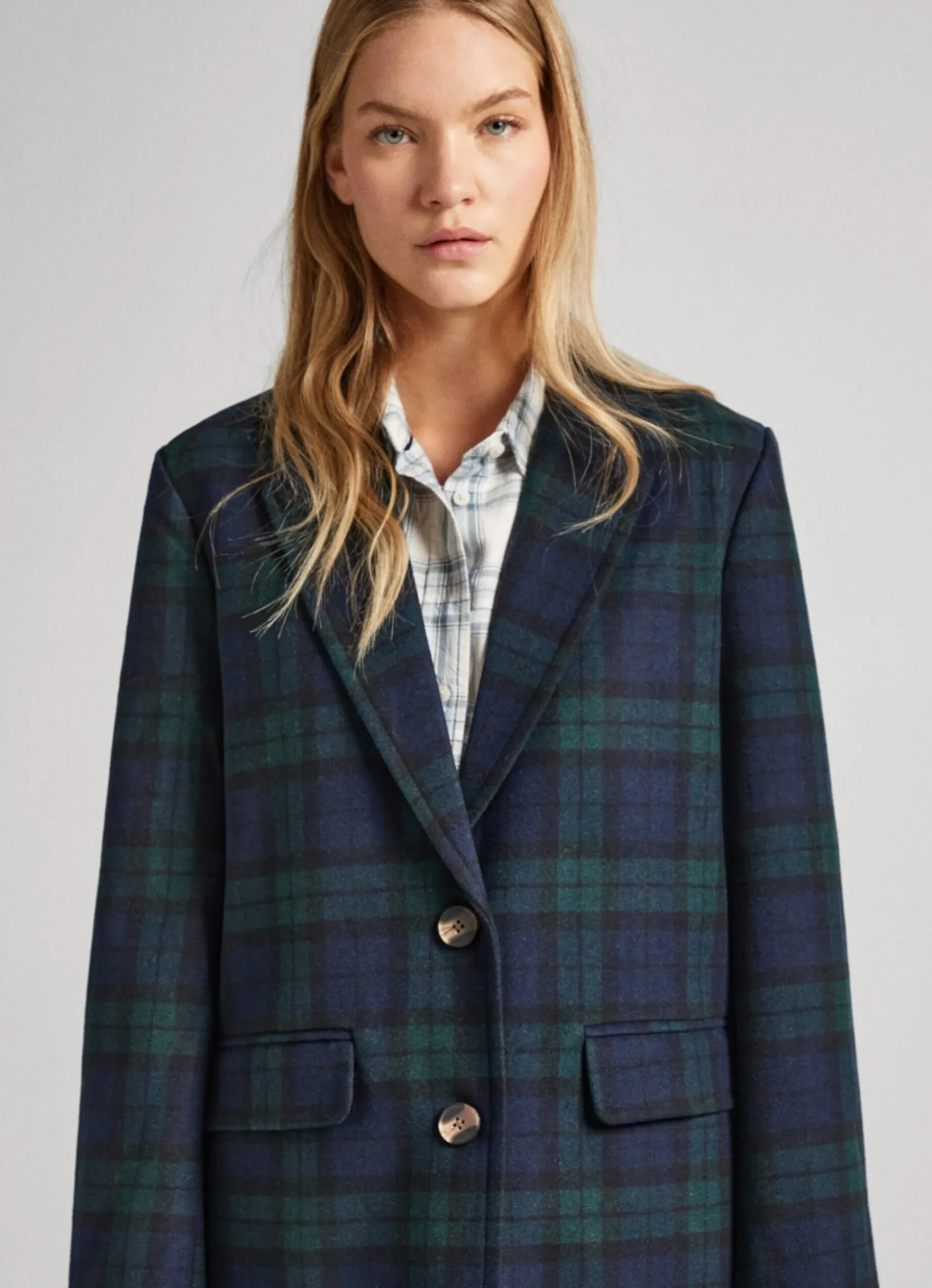 Mulher Pepe Jeans Casaco E Jaquetas>Casaco De La Xadrez Escoces