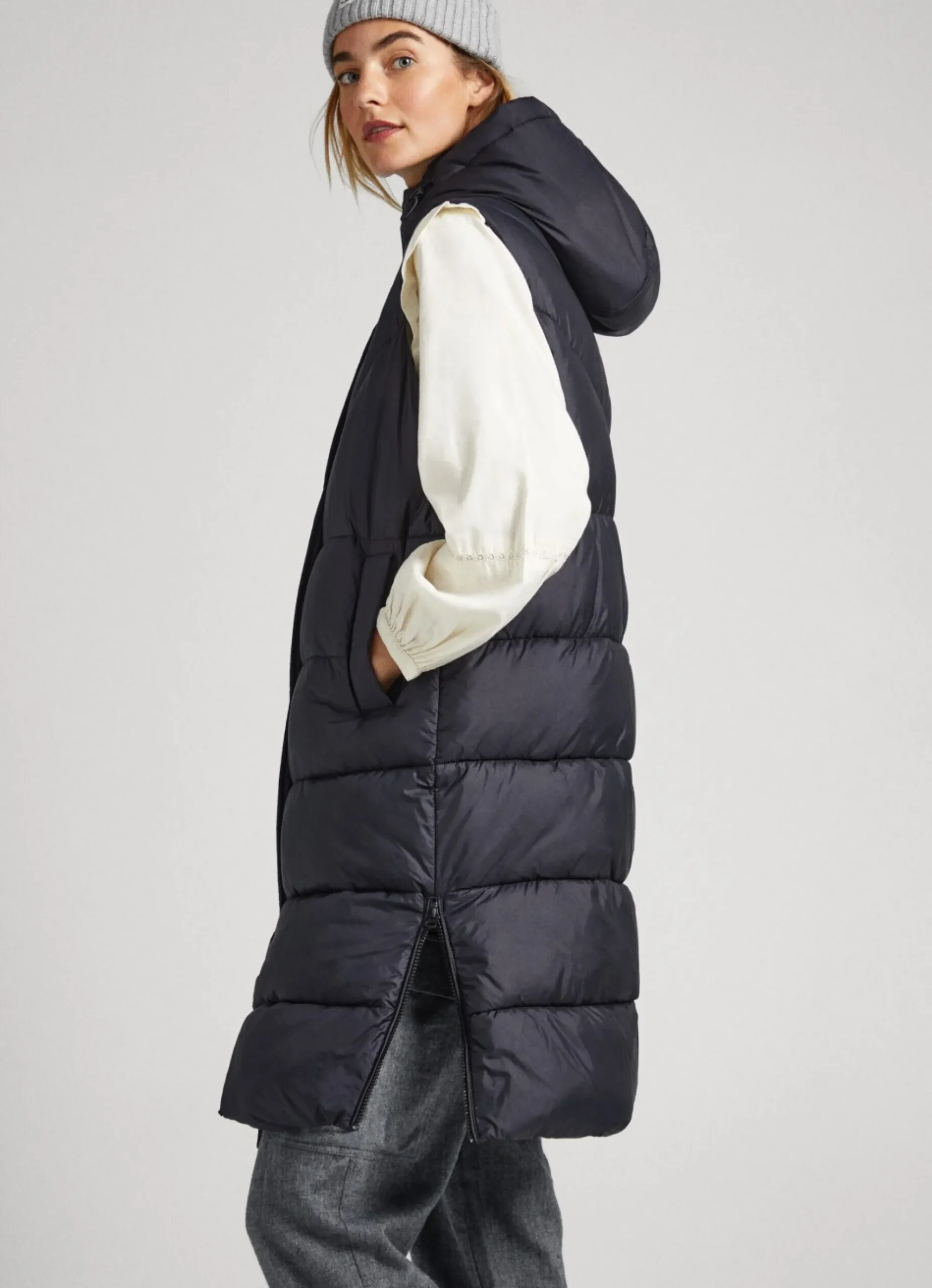 Mulher Pepe Jeans Casaco E Jaquetas>Colete Acolchoado Com Capuz