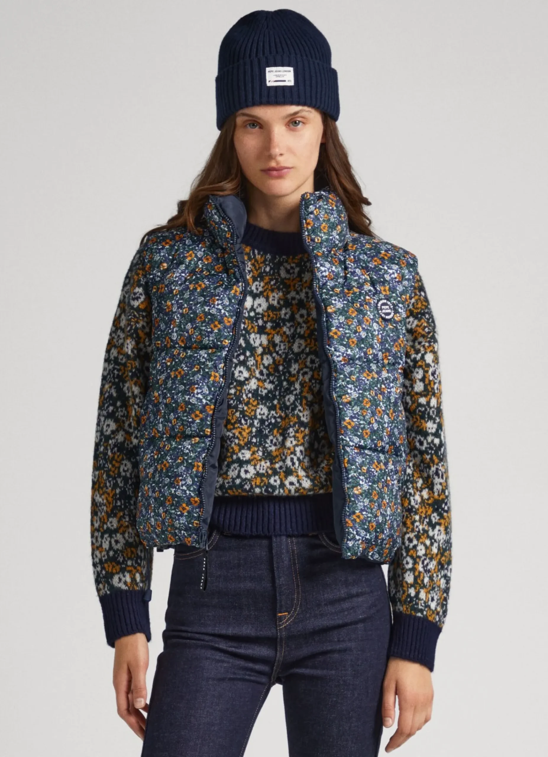Mulher Pepe Jeans Casaco E Jaquetas>Colete Acolchoado Flores