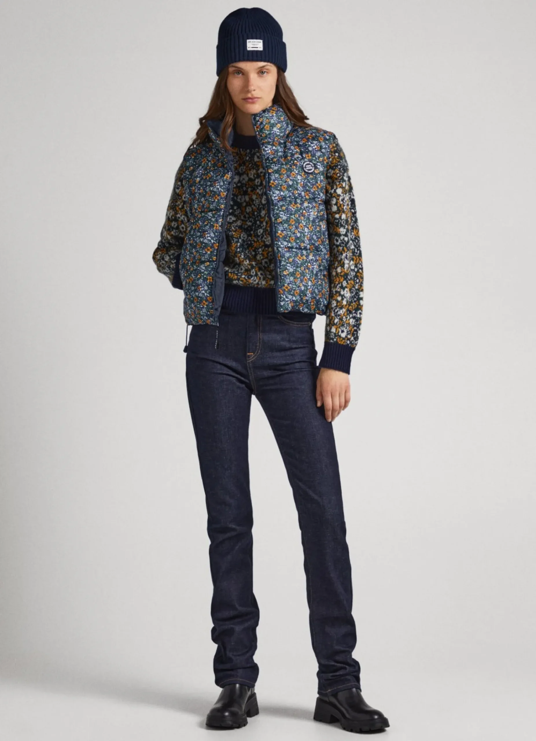 Mulher Pepe Jeans Casaco E Jaquetas>Colete Acolchoado Flores