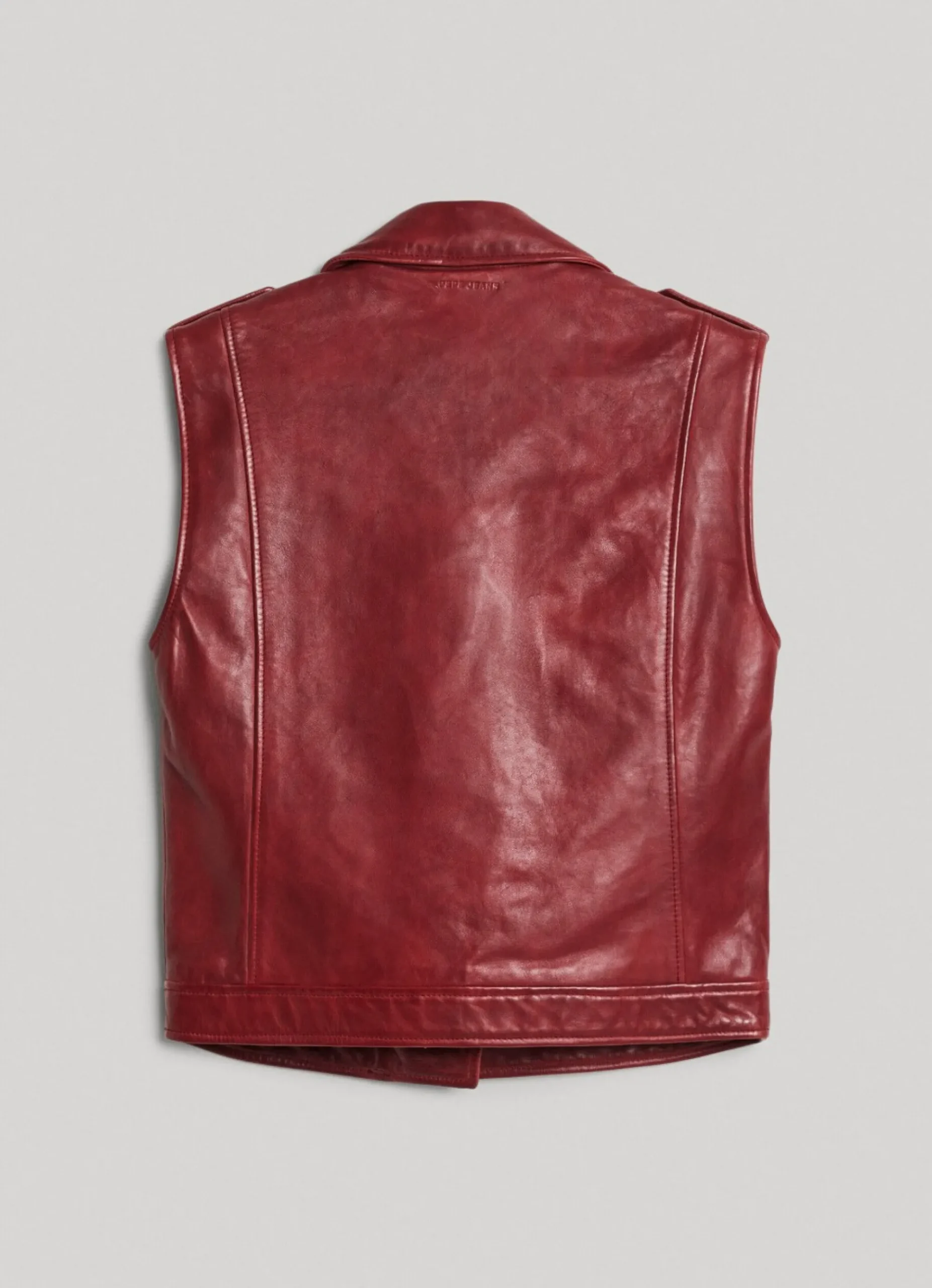 Mulher Pepe Jeans Casaco E Jaquetas>Colete De Couro De Cordeiro