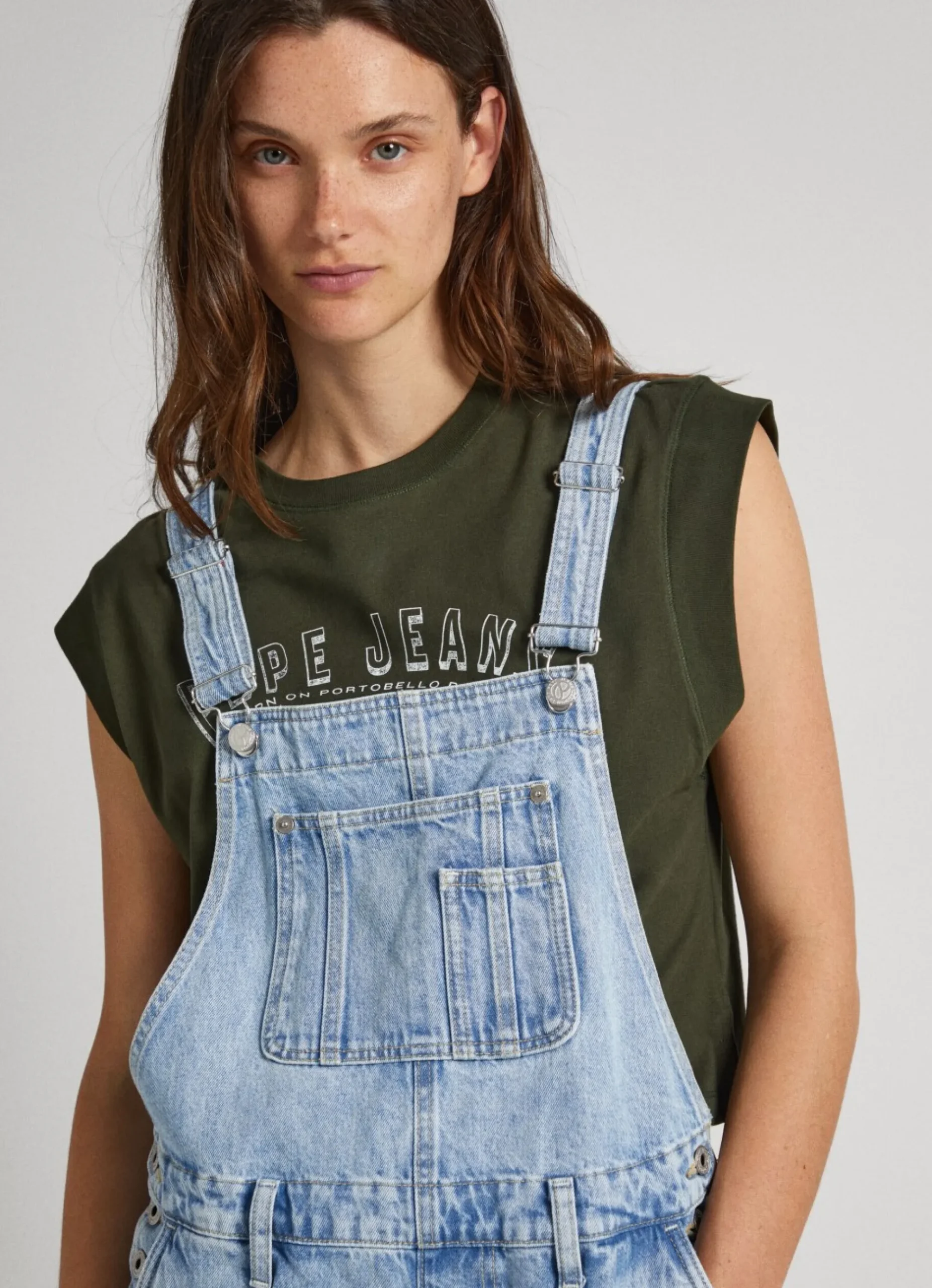Mulher Pepe Jeans Vestidos E Macacões>Jardineiras Com Alcas