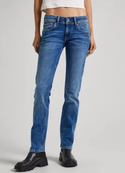 Mulher Pepe Jeans Straight>Jeans Saturn Regular Fit Mid Rise