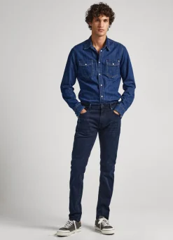 Homem Pepe Jeans Regular>Jeans Stanley Regular Fit Mid Rise